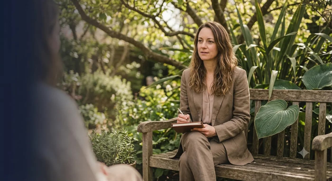 A coach in a wellbeing coaching session